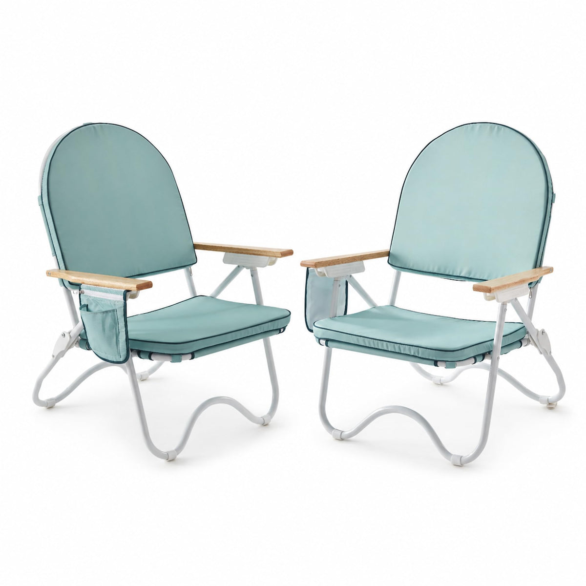 4-Position Padded Beach Chair, Low Backpack Beach Chair