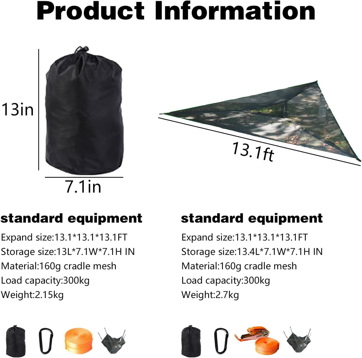 Triangle Hammock,13ft Triangle Camping Hammock, with 3 Ratchet Tie Down Straps and Storage Bag, Max 800 Lbs,Multi Person Portable Hammock for Adults Kids,for Travel Backyard Outdoor Garden Camping