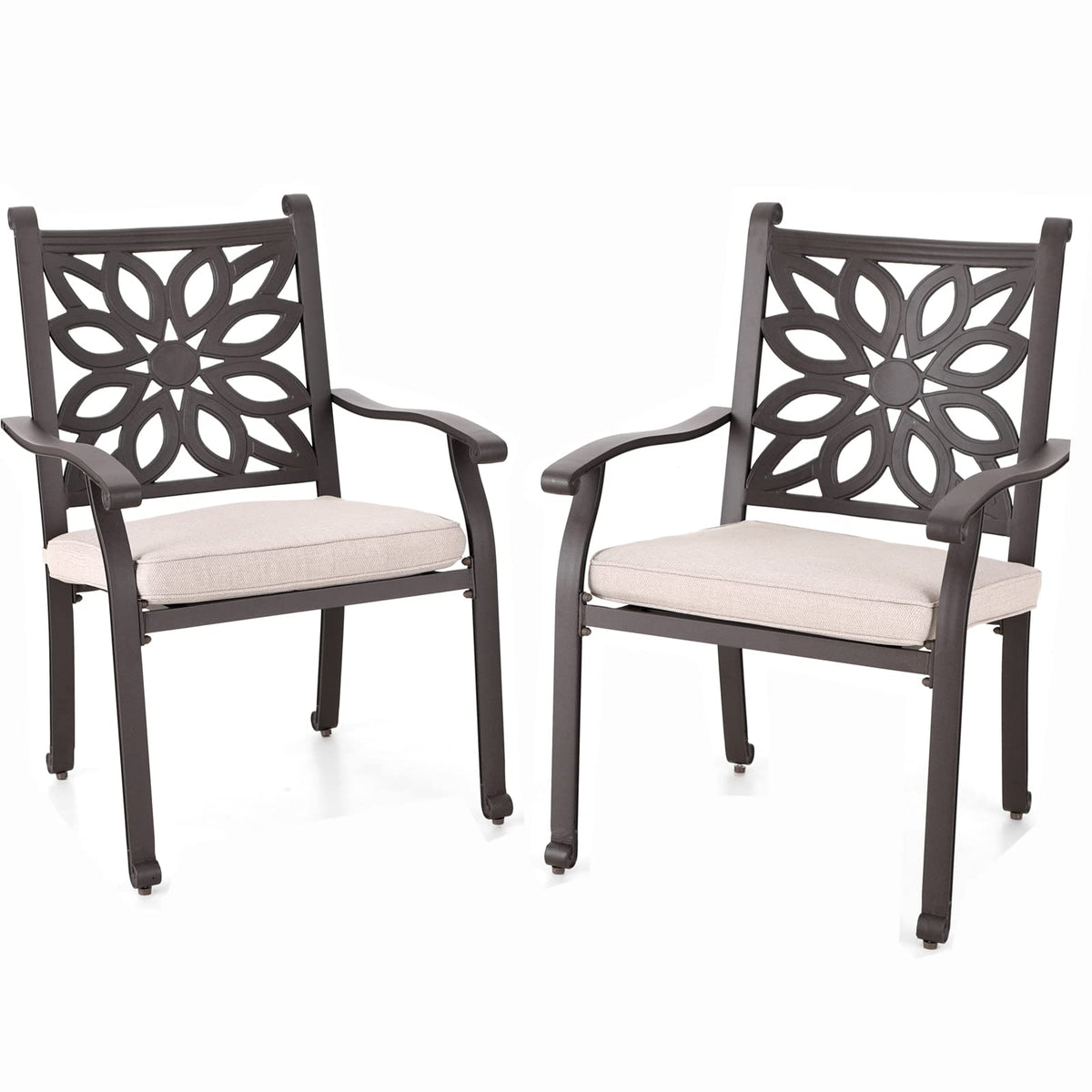 Sophia & William 2.2" Round Patio Dining Table Aluminum Umbrella Hole