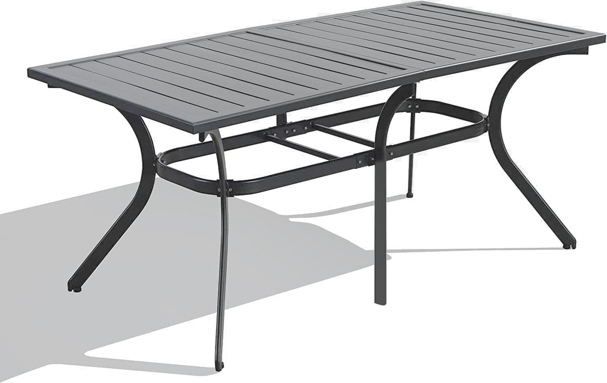 PURPLE LEAF Patio Dining Table for 10, All Aluminum Frame Height Adjustable