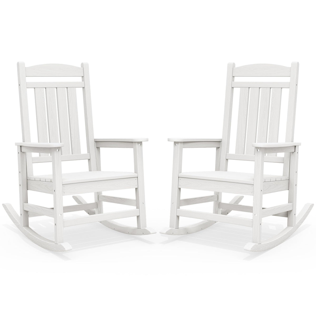SERWALL Outdoor Rocking Chair Set of 2, Patio Rocking Chair, Brown