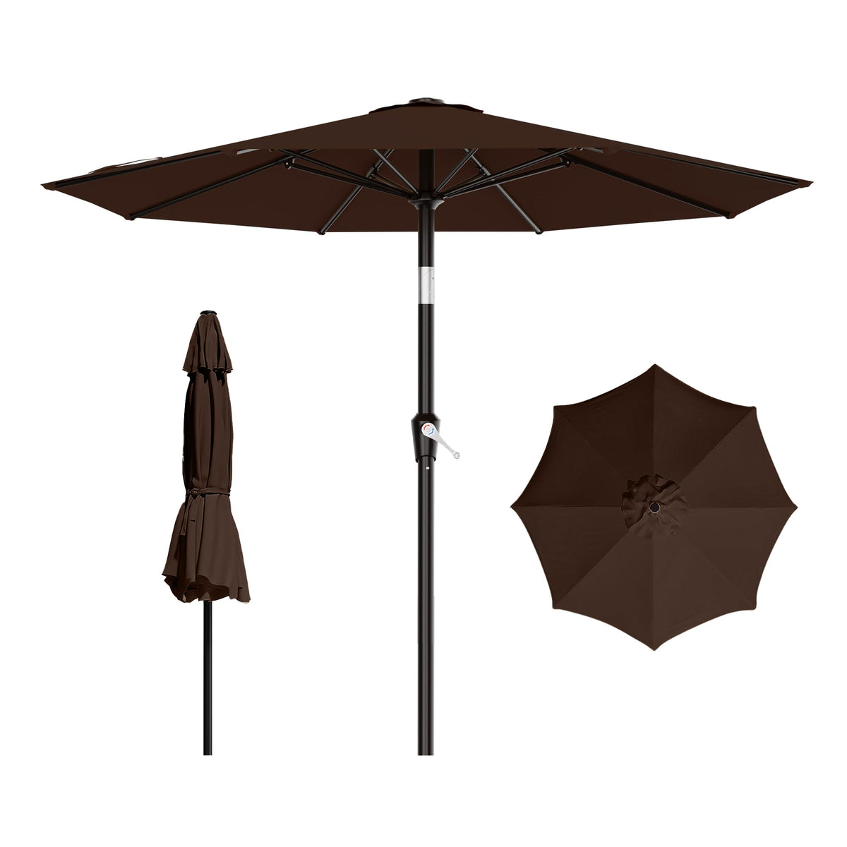 AreShark 9FT Outdoor Patio Umbrella with Tilt and Crank, Dark Green