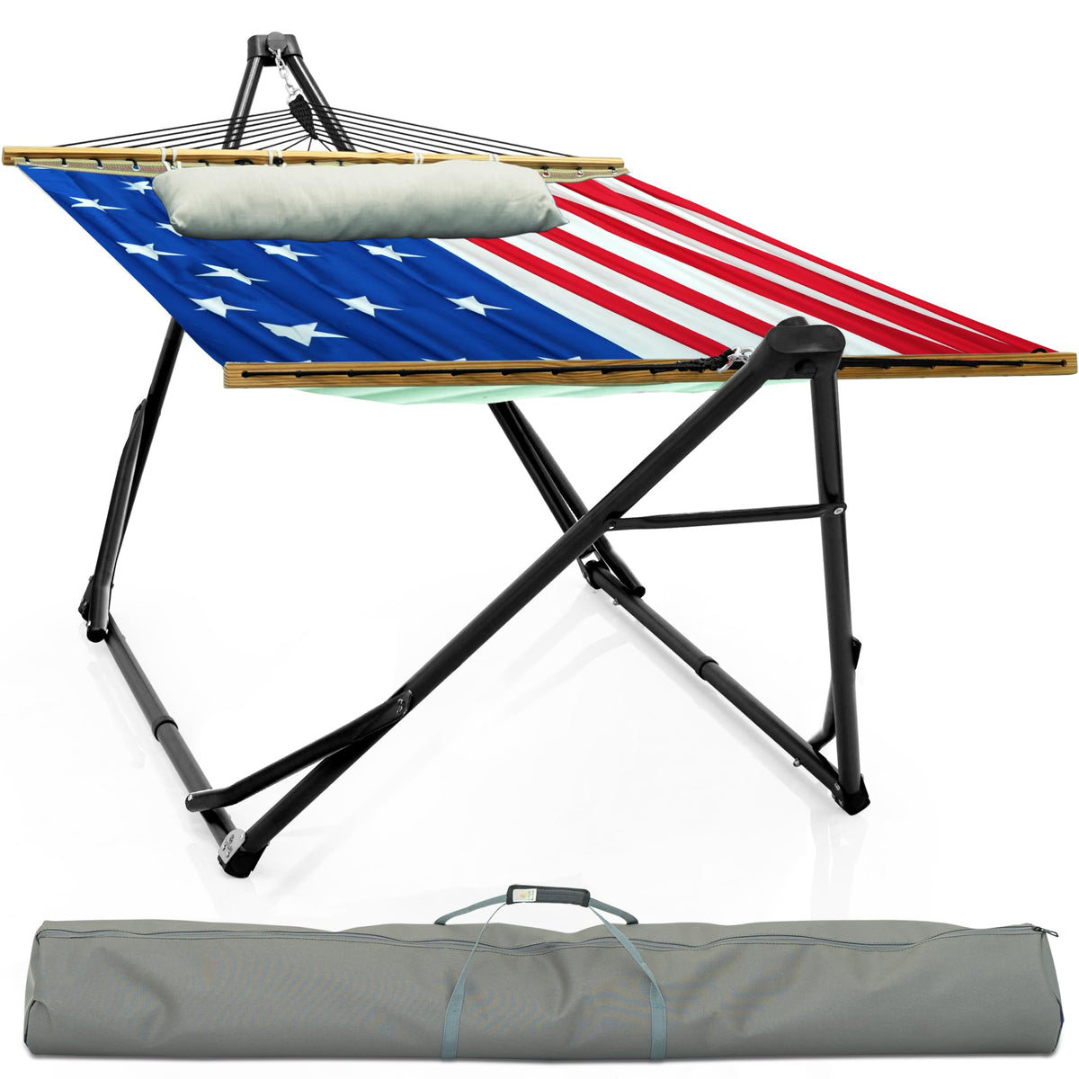 Tranquillo Hammock Stand, Instant 30s Foldable Hammock with Stand, Black