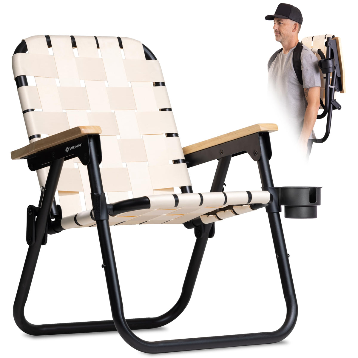 GoSports WOVN Beach Backpack Chair - 9 Styles Available - Premium Folding Camping Chair