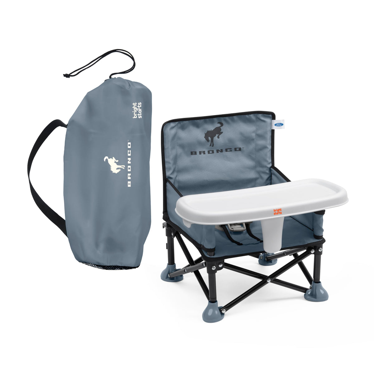 Bright Starts Pop 'N Sit Cabana Baby Beach Portable Booster Chair with UPF Canopy, Floor Seat for Indoor/Outdoor Use, Compact Fold, Pink, 6 Months–3 Years