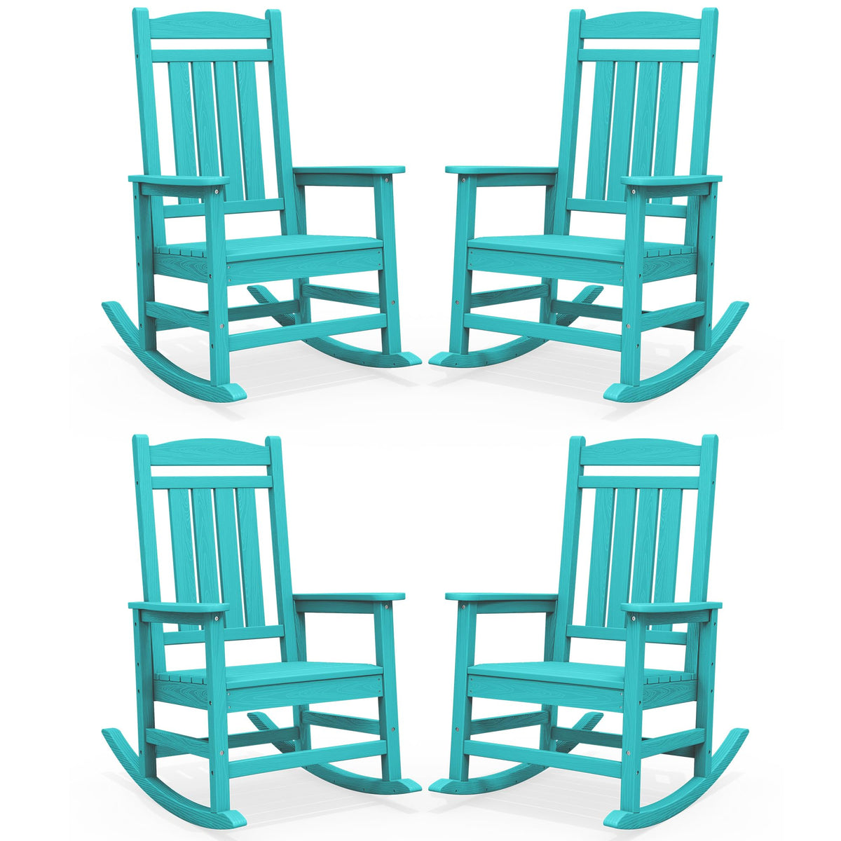 SERWALL Outdoor Rocking Chair Set of 2, Patio Rocking Chair, Brown