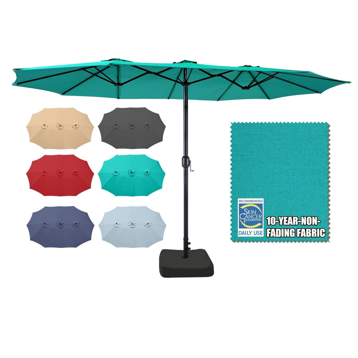 15ft Large Outdoor Patio Umbrella with Base Included