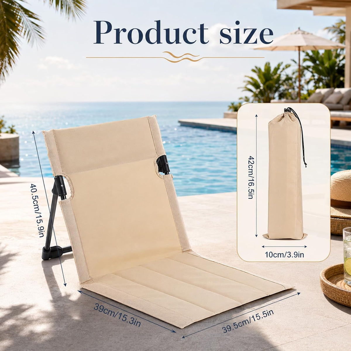 2 Pack Foldable Poolside Chairs