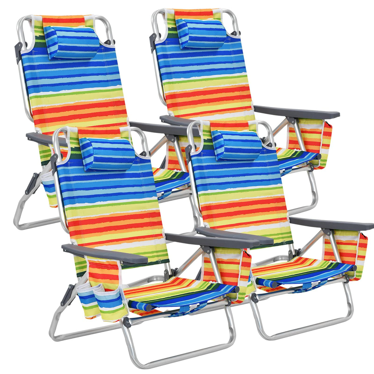 GYMAX Beach Chairs, Backpack Camping Chair