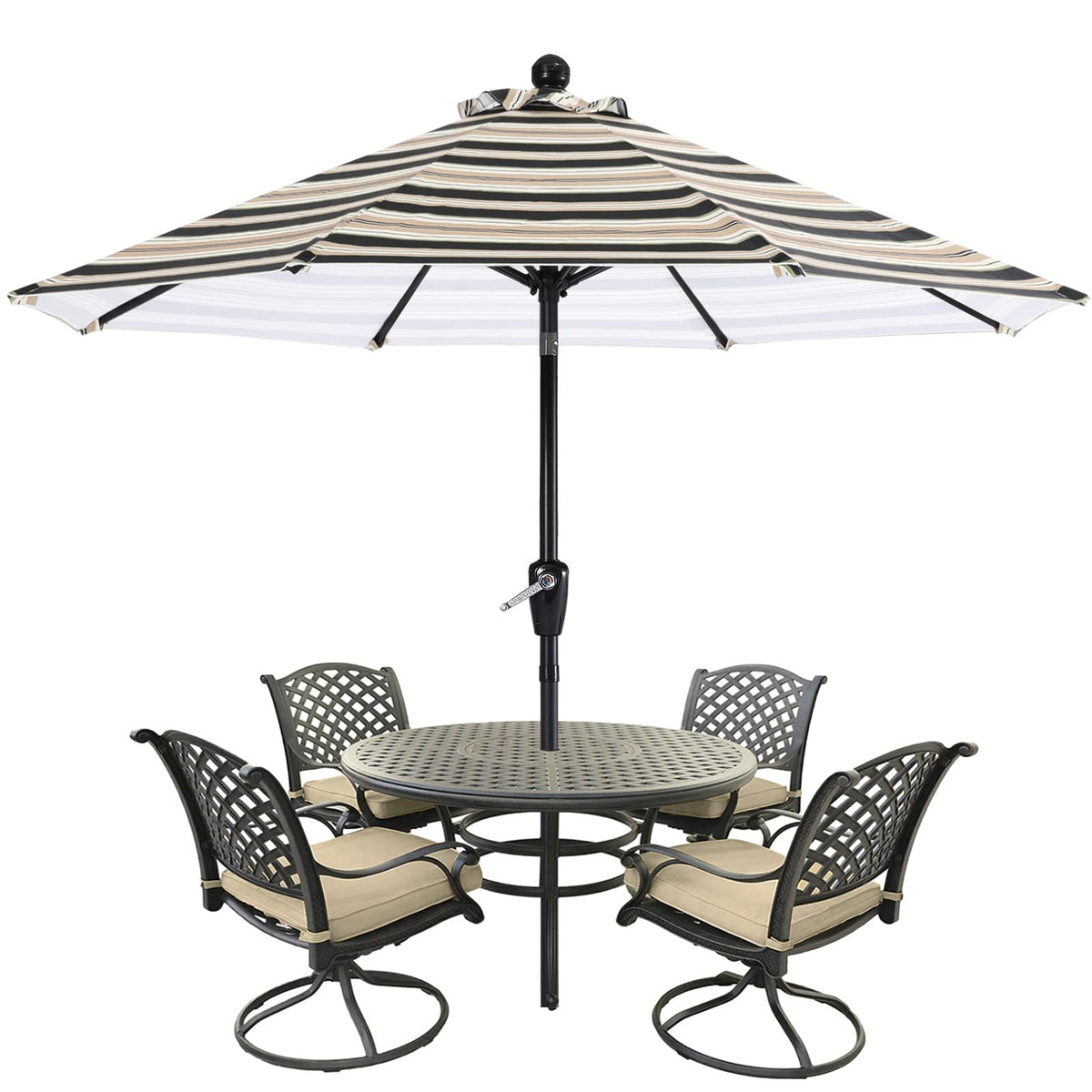MASTERCANOPY 9ft Patio Umbrella with Tilt & Crank, Brown