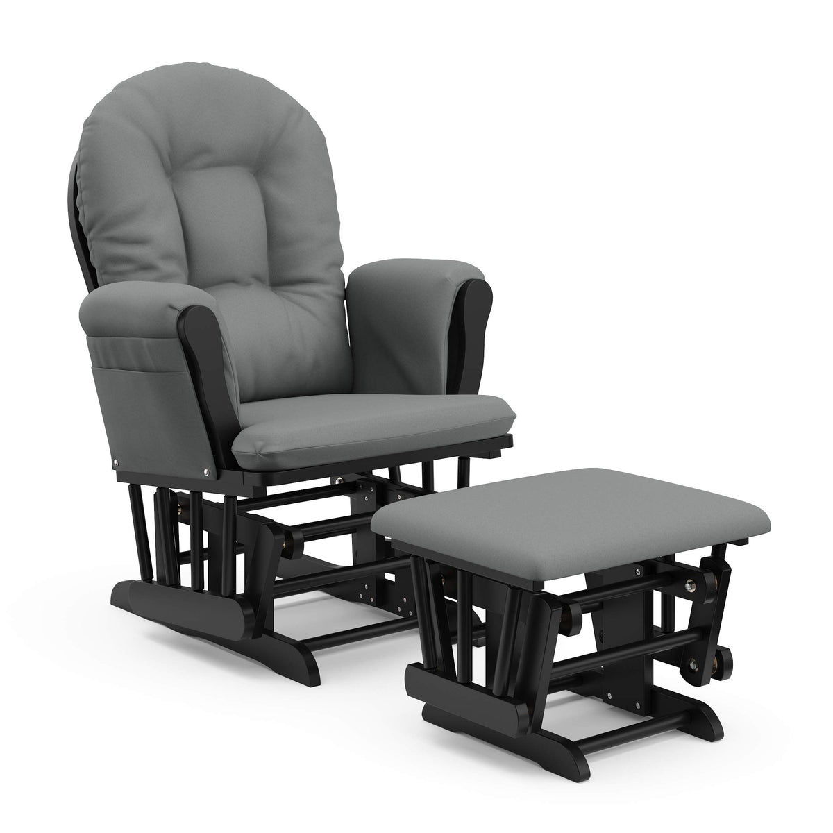 Storkcraft Premium Hoop Glider & Ottoman, White/Gray