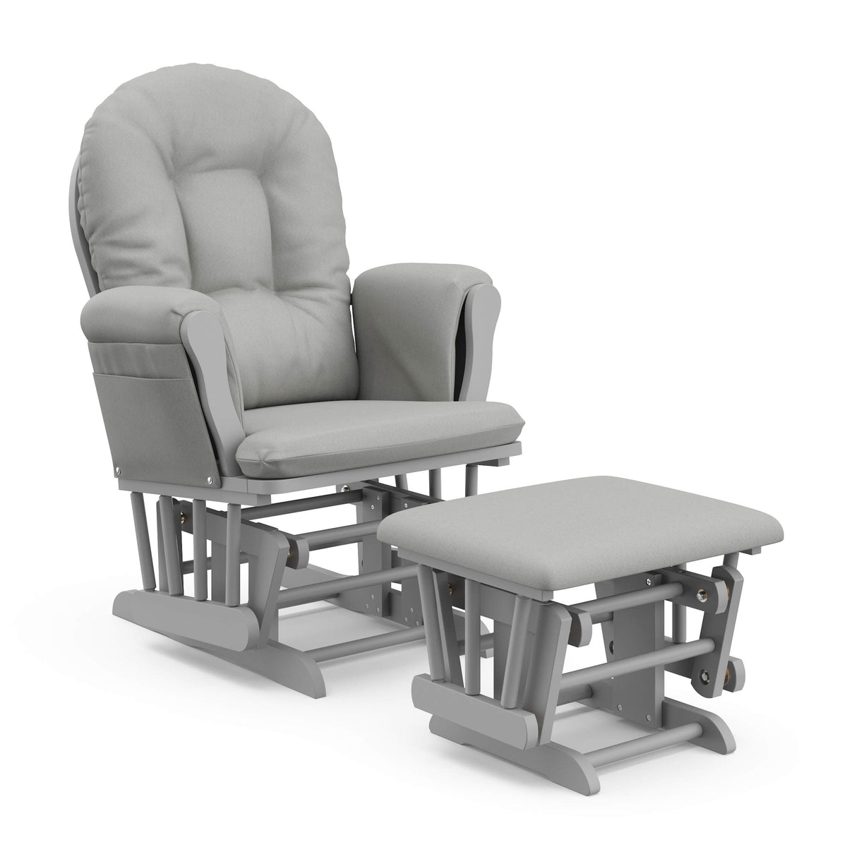 Storkcraft Premium Hoop Glider & Ottoman, White/Gray