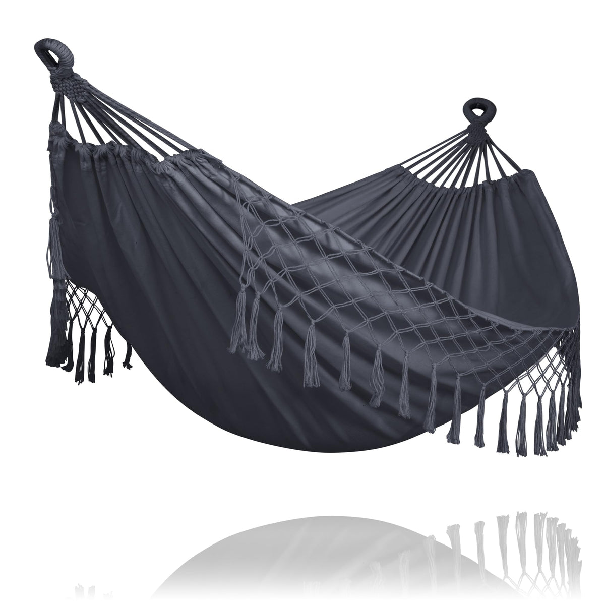 SUNCREAT Large Hammock for Tree, Outdoor Tree Fabric Hammock Only, Coffee Stripes