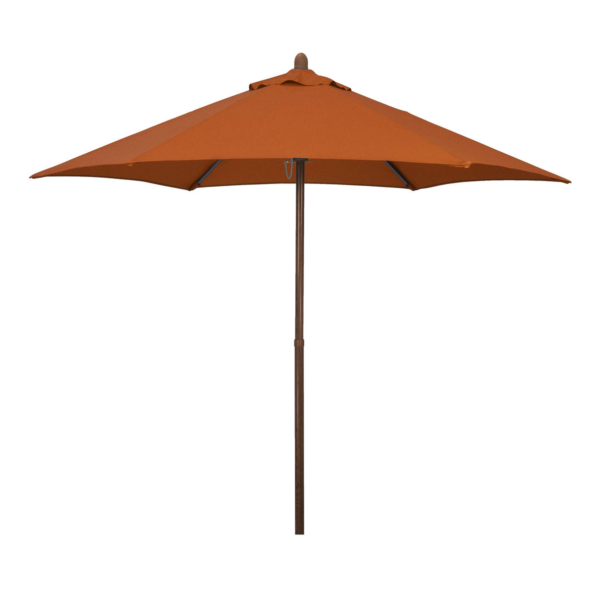 Sunline 9 ft Faux- Wood Patio Umbrella, Push Open Pin Stop Outdoor Market Umbrella with UV Protection & Wind Vent, Metal Frame for Deck, Pool & Table, Tuscan