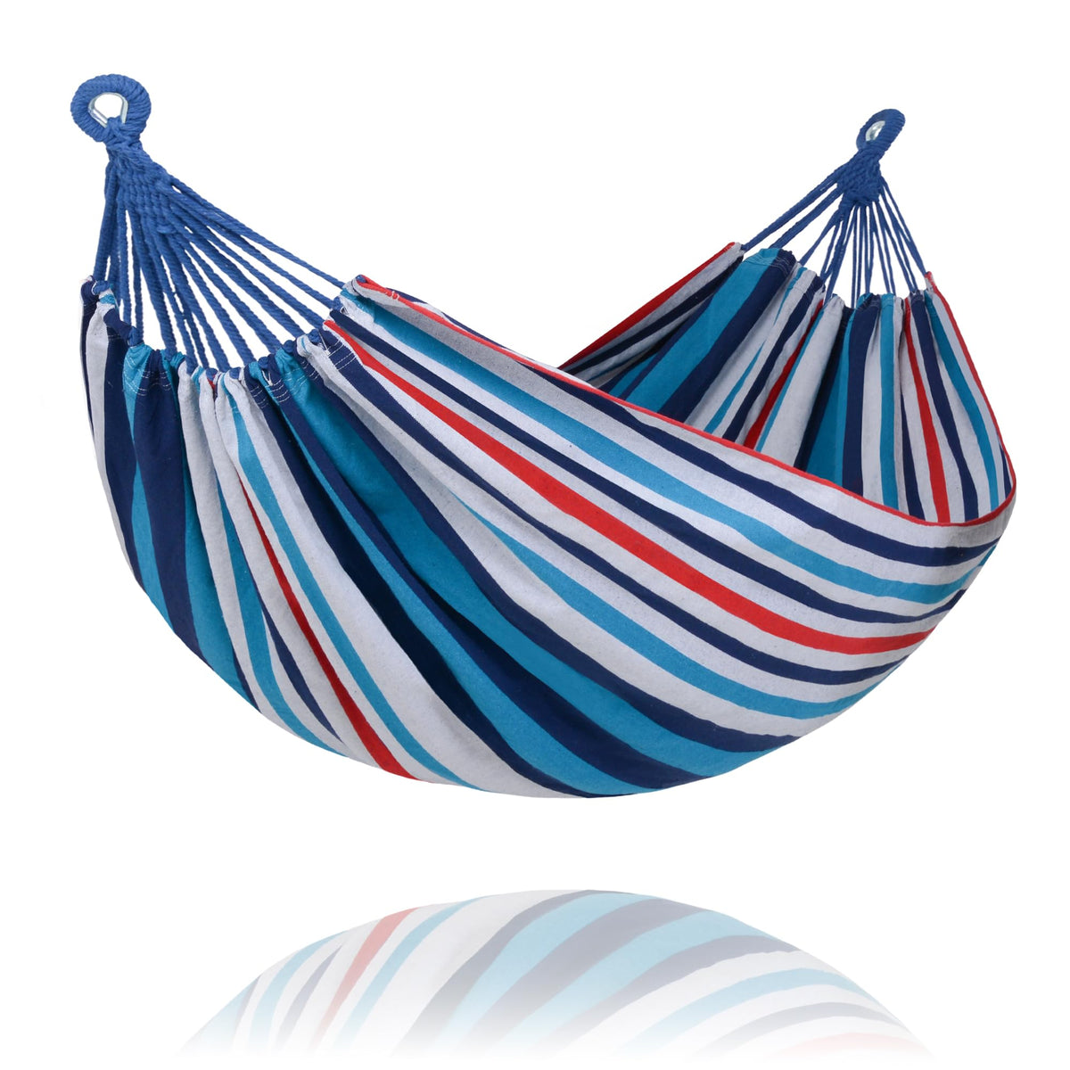 SUNCREAT Outdoor Double Hammock, Portable Tree Colorful Hammock, Colorful Stripes