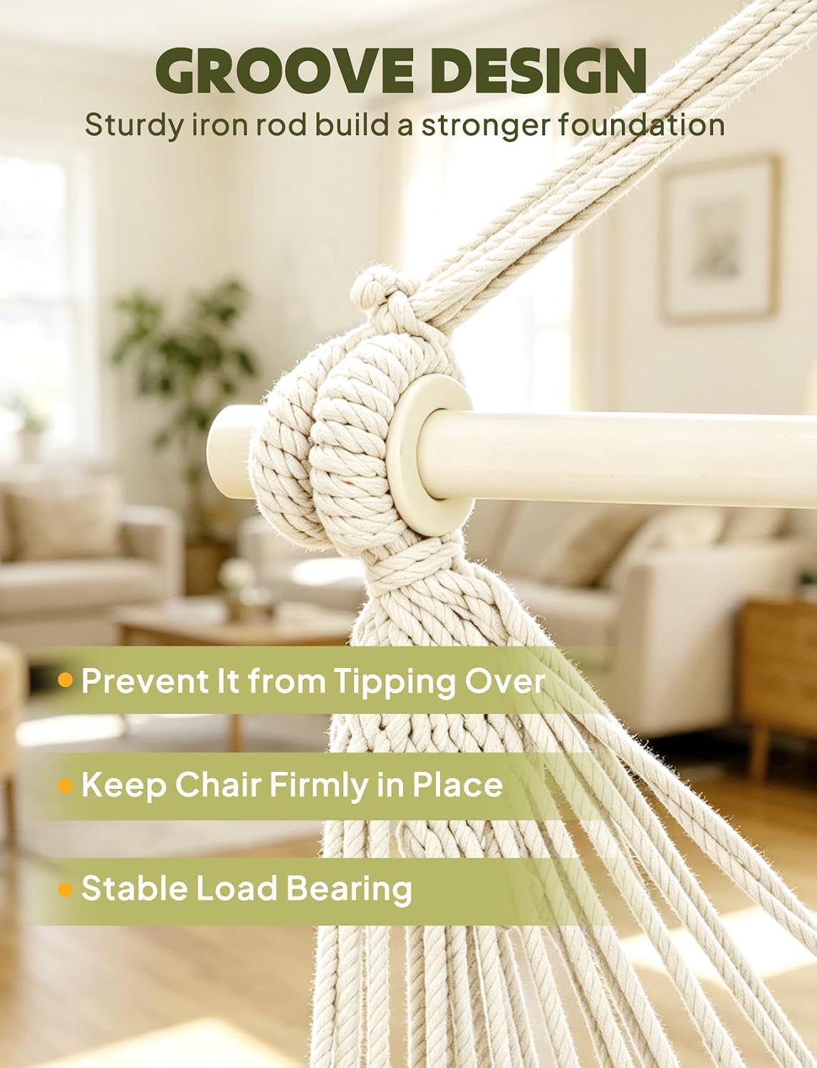 Chihee Hammock Chair Max 500 Lbs 2 Cushions Spreader Bar Strap Carabiner