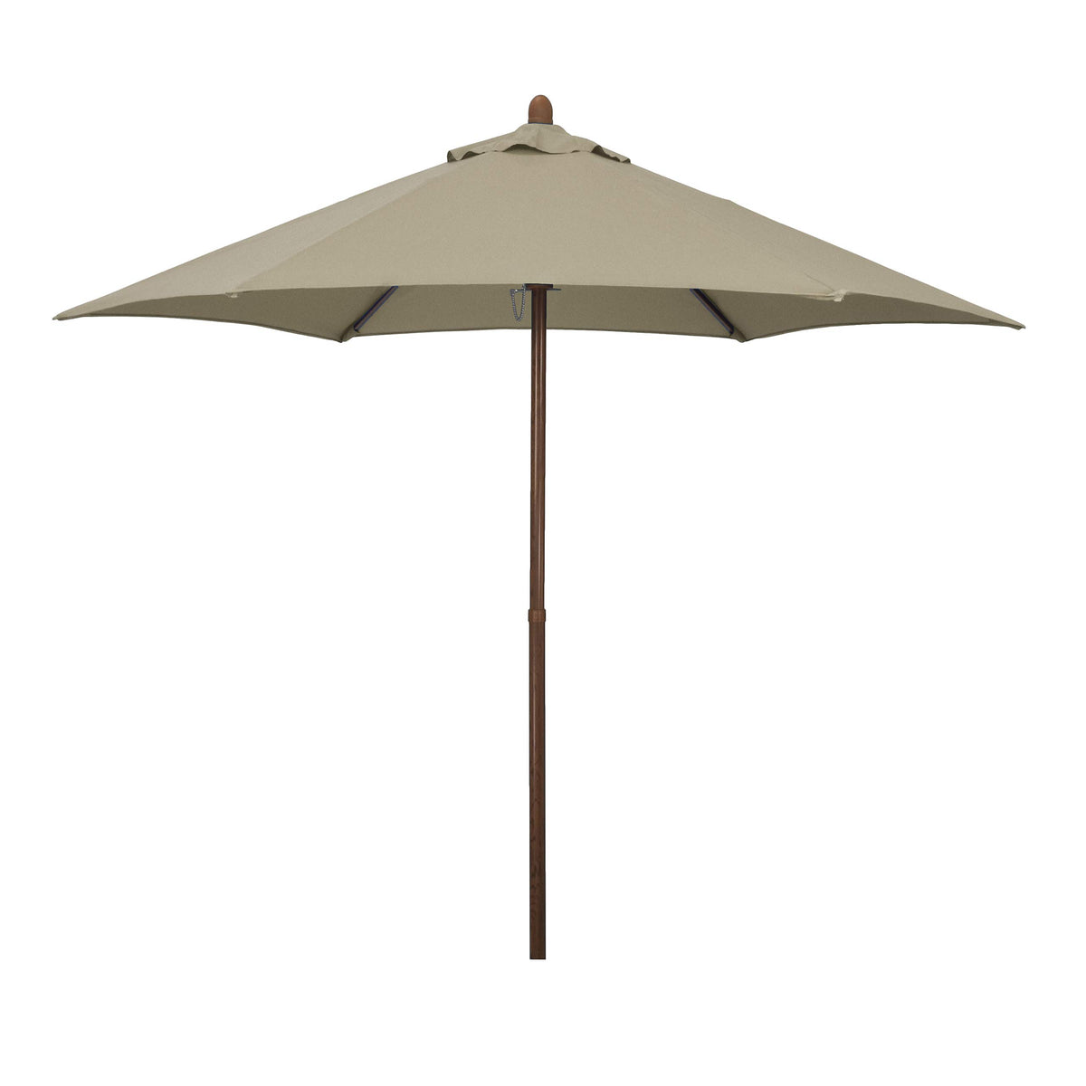 Sunline 9 ft Faux- Wood Patio Umbrella, Push Open Pin Stop Outdoor Market Umbrella with UV Protection & Wind Vent, Metal Frame for Deck, Pool & Table, Tuscan