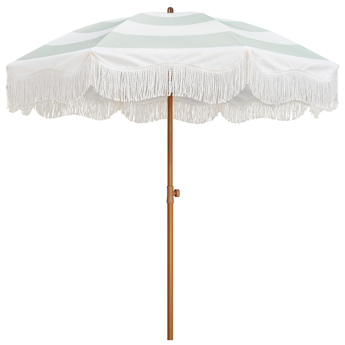 AMMSUN Boho Fringe Umbrella, 6.5ft Outdoor Umbrella with Tassel