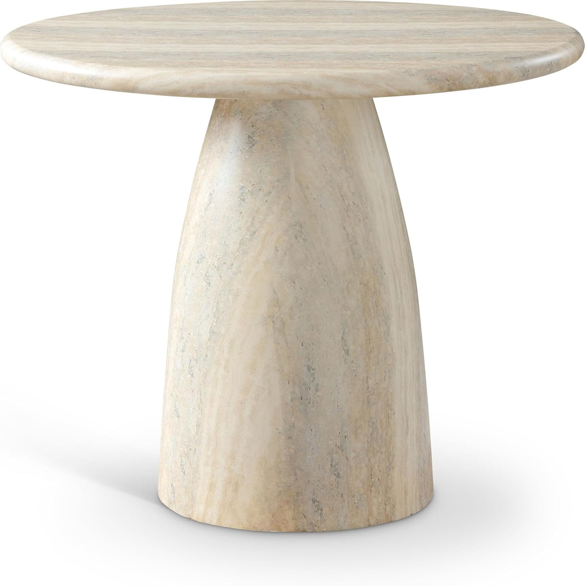 Meridian Furniture Cosenza Collection Art Deco 36 in Indoor/Outdoor Concrete Dining Table in Travertine Finish