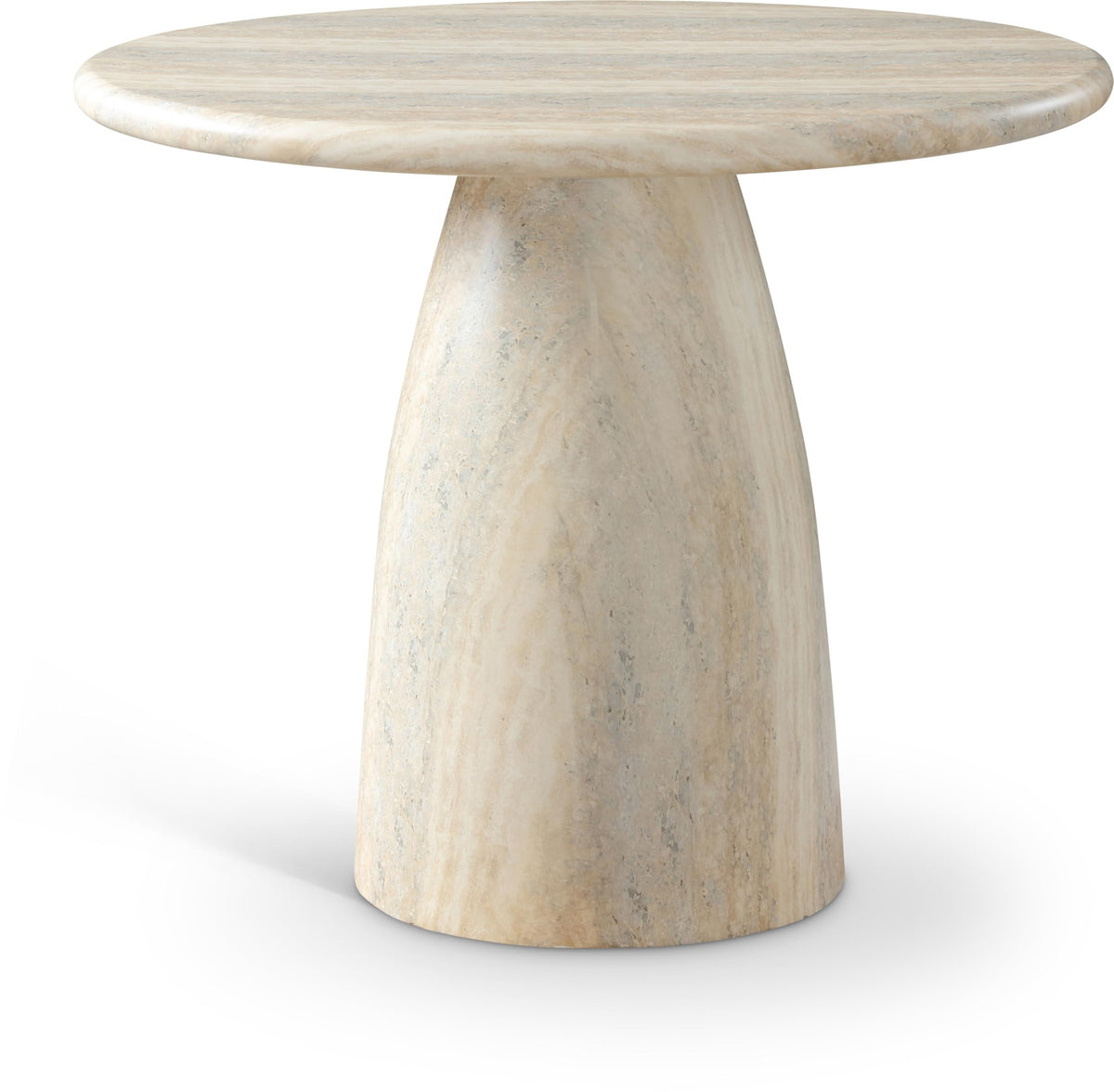Meridian Furniture Cosenza Collection Art Deco 36 in Indoor/Outdoor Concrete Dining Table in Travertine Finish