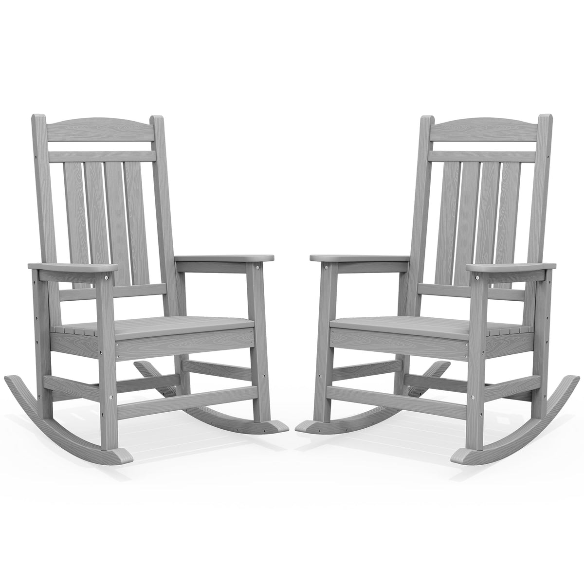 SERWALL Outdoor Rocking Chair Set of 2, Patio Rocking Chair, Brown