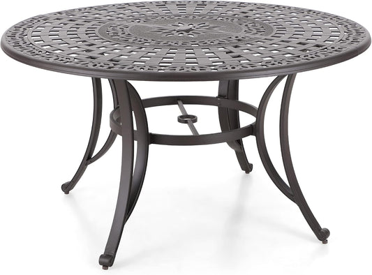 Sophia & William 2.2" Round Patio Dining Table Aluminum Umbrella Hole