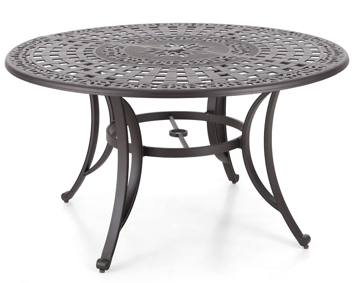 Sophia & William 2.2" Round Patio Dining Table Aluminum Umbrella Hole
