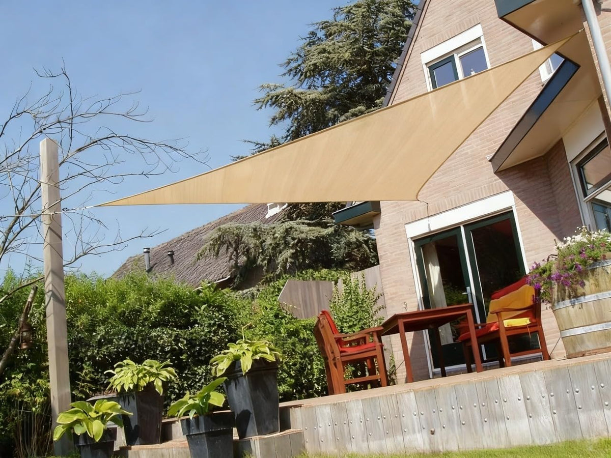Triangle Sun Shade Sail Canopy，14' X 14' X 14' Lime Green