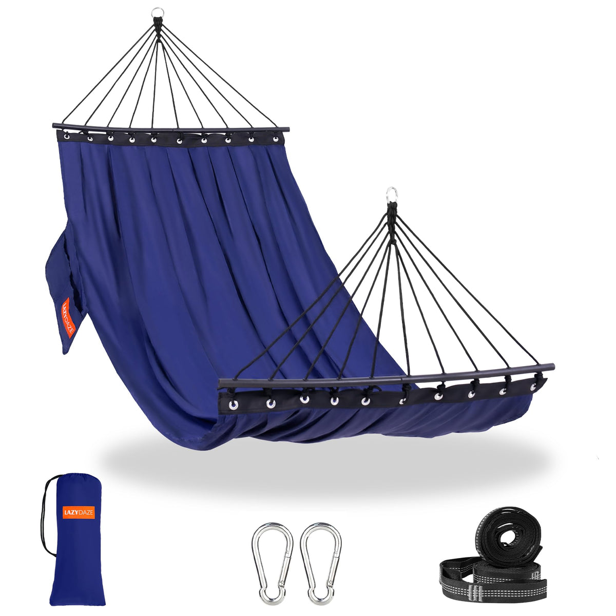 Lazy Daze Portable Camping Hammock with Curved Spreader Bar, Aqua