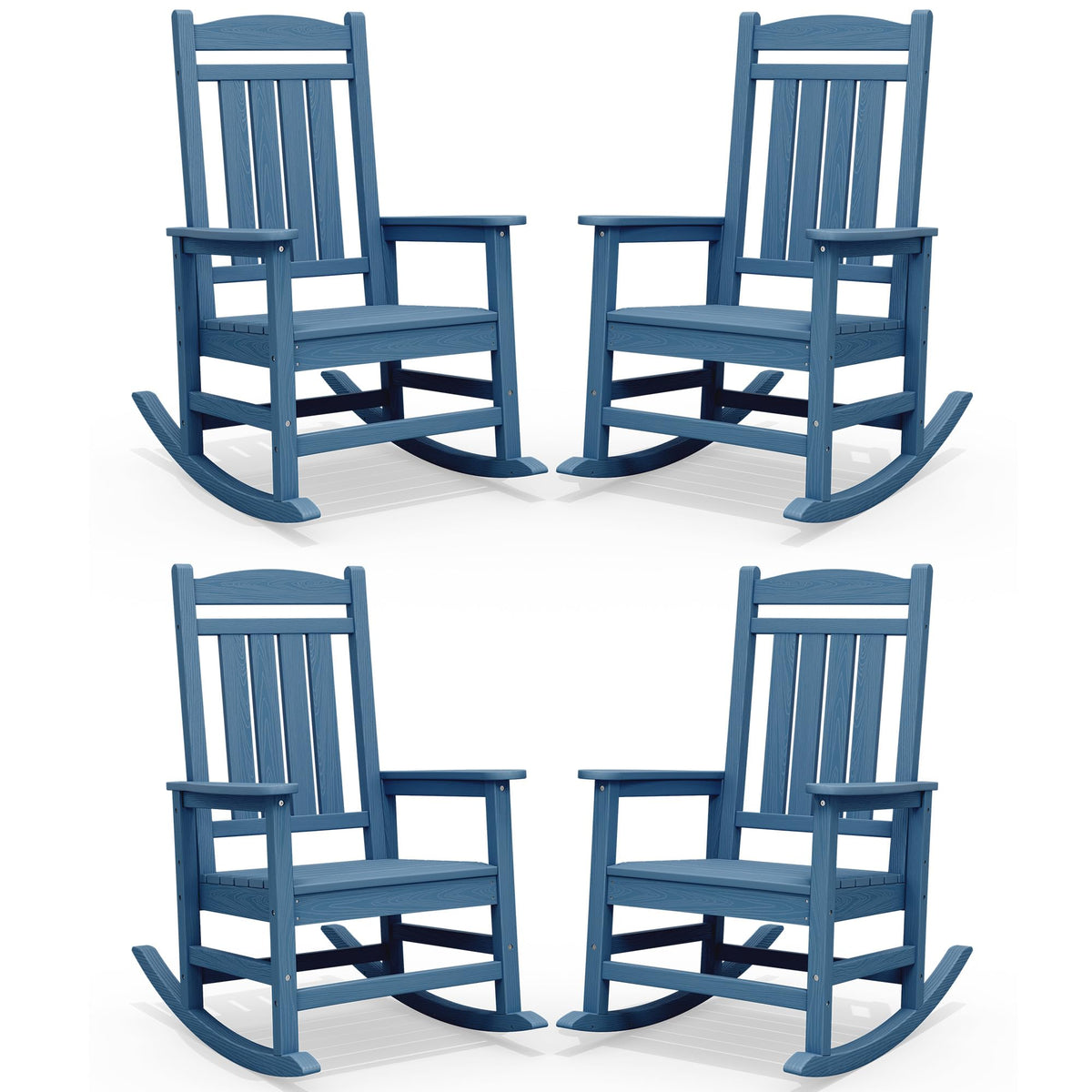 SERWALL Outdoor Rocking Chair Set of 2, Patio Rocking Chair, Brown