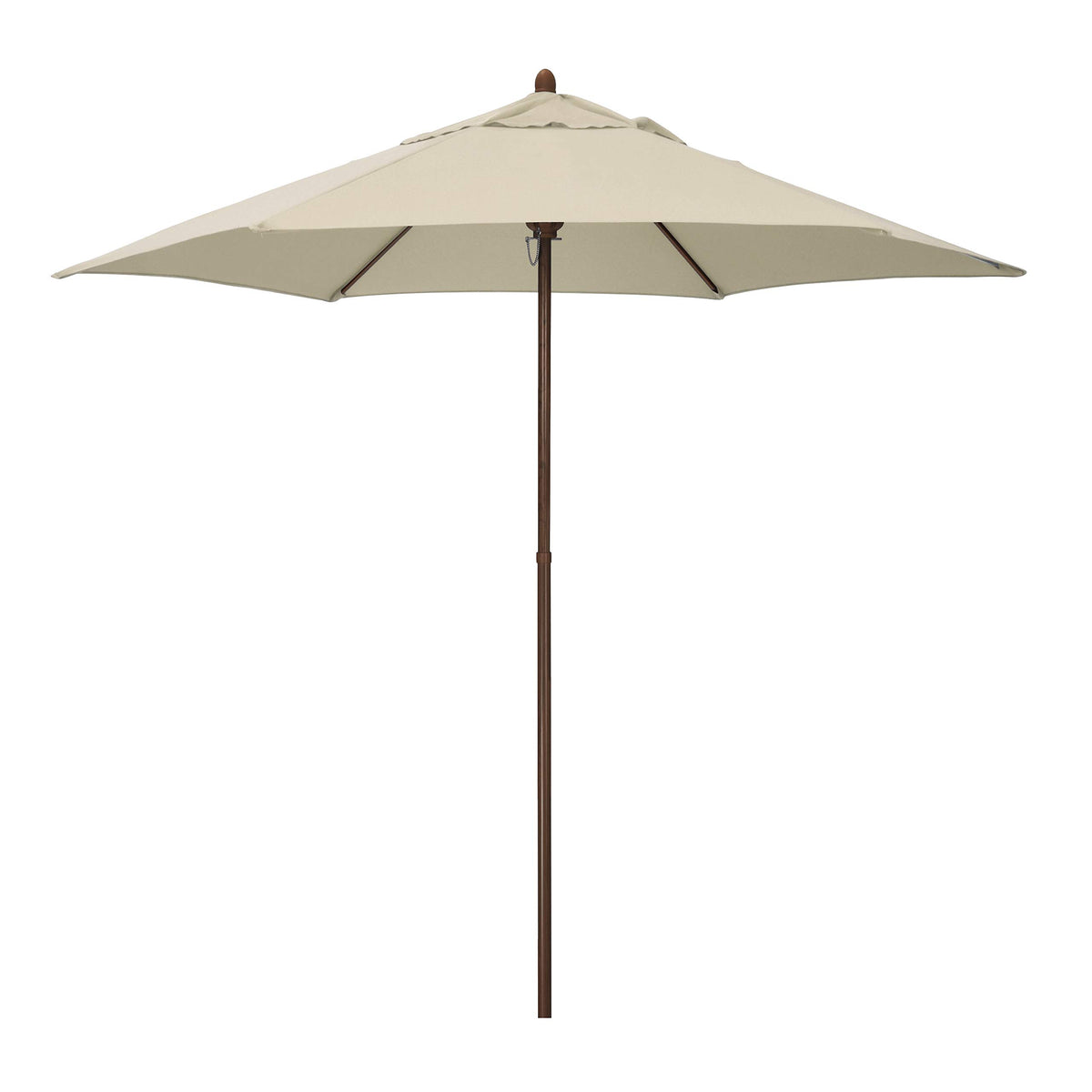 Sunline 9 ft Faux- Wood Patio Umbrella, Push Open Pin Stop Outdoor Market Umbrella with UV Protection & Wind Vent, Metal Frame for Deck, Pool & Table, Tuscan