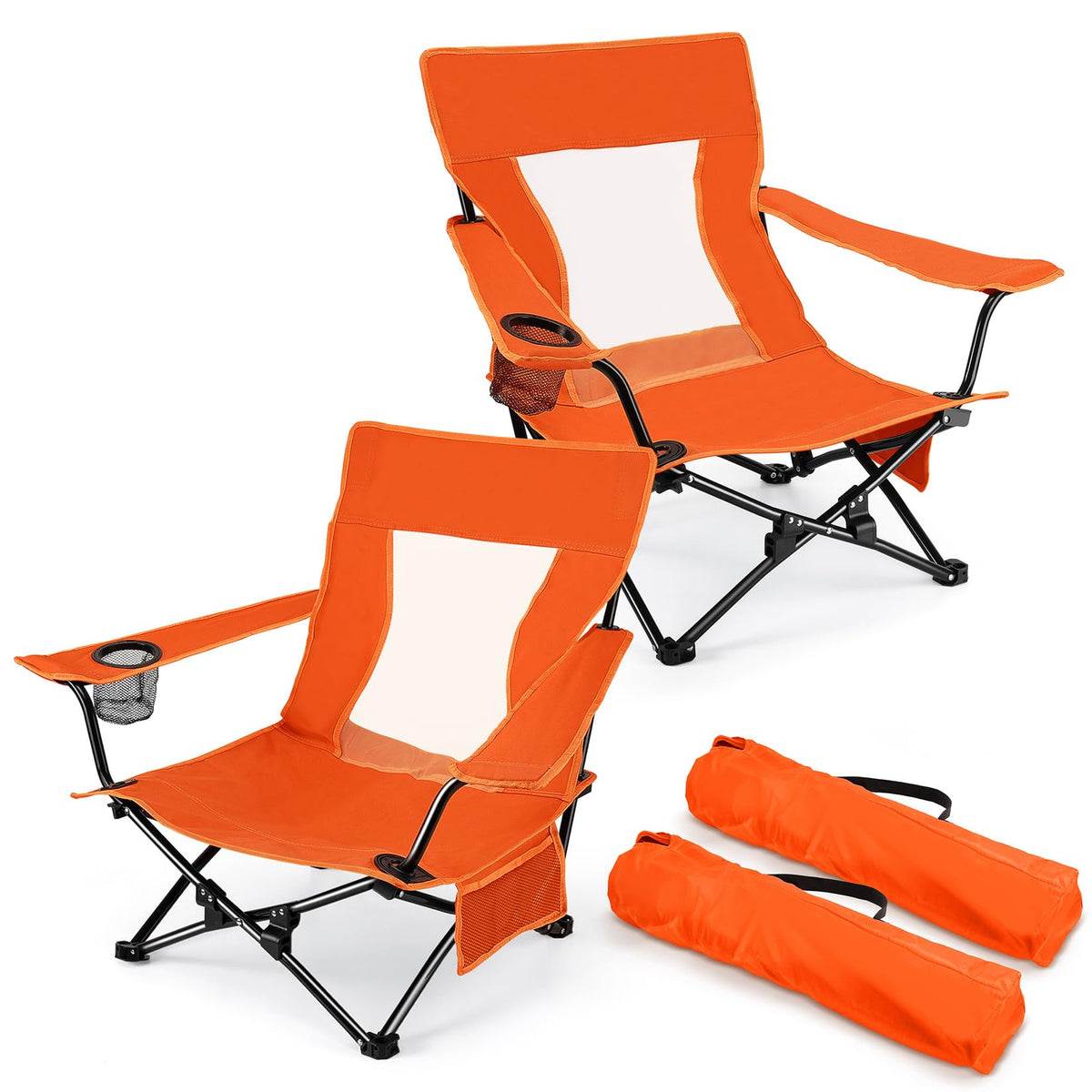 Joyfair Beach Camping Chair (2 Pack), Folding Chair for Adults (Blue)