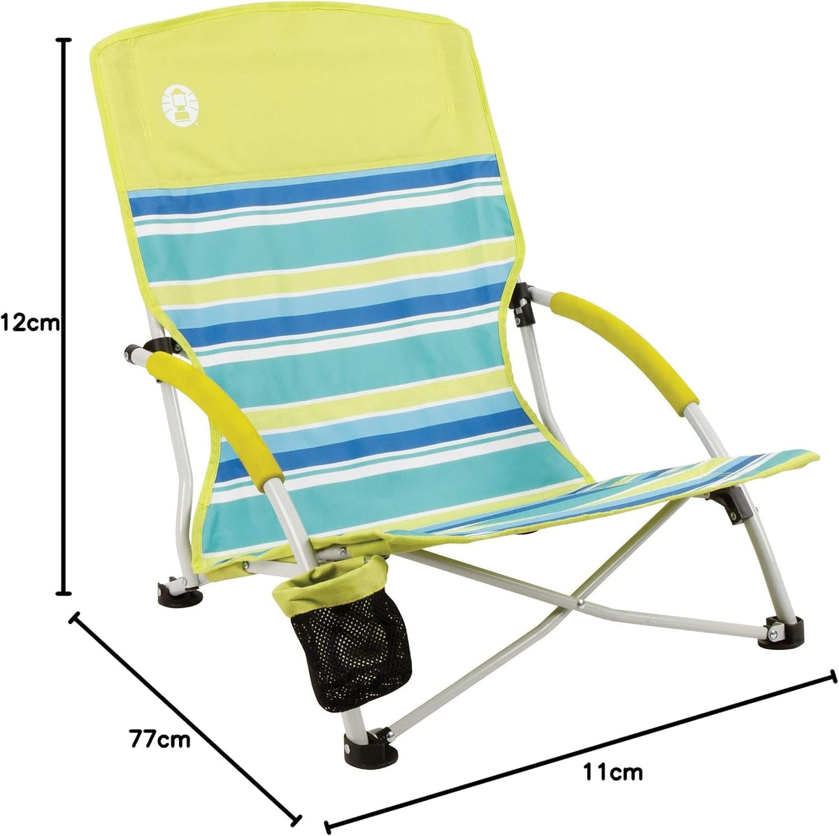Coleman Utopia Breeze Lightweight Beach Chair with Cup Holder, Comfortable Portable Outdoor Chair with Carry Bag, Supports up to 300lbs, Great for Beach & Yard
