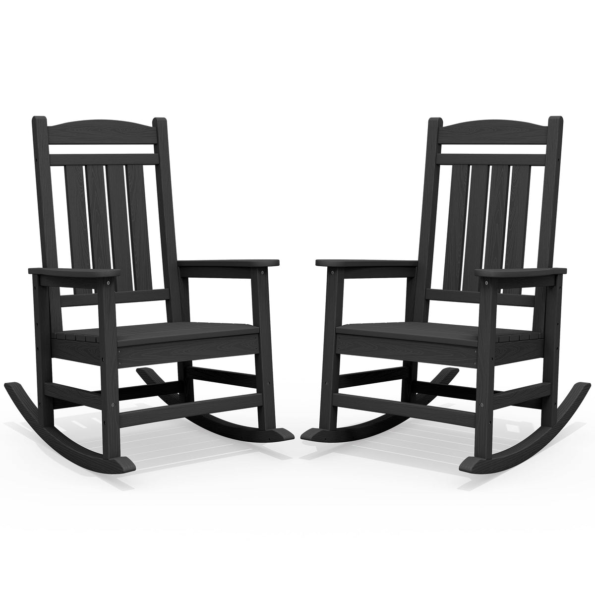 SERWALL Outdoor Rocking Chair Set of 2, Patio Rocking Chair, Brown