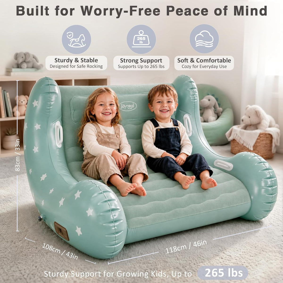 Joyreal Inflatable Rocking Chair for Kid - Toddler Sensory Chair for Autism