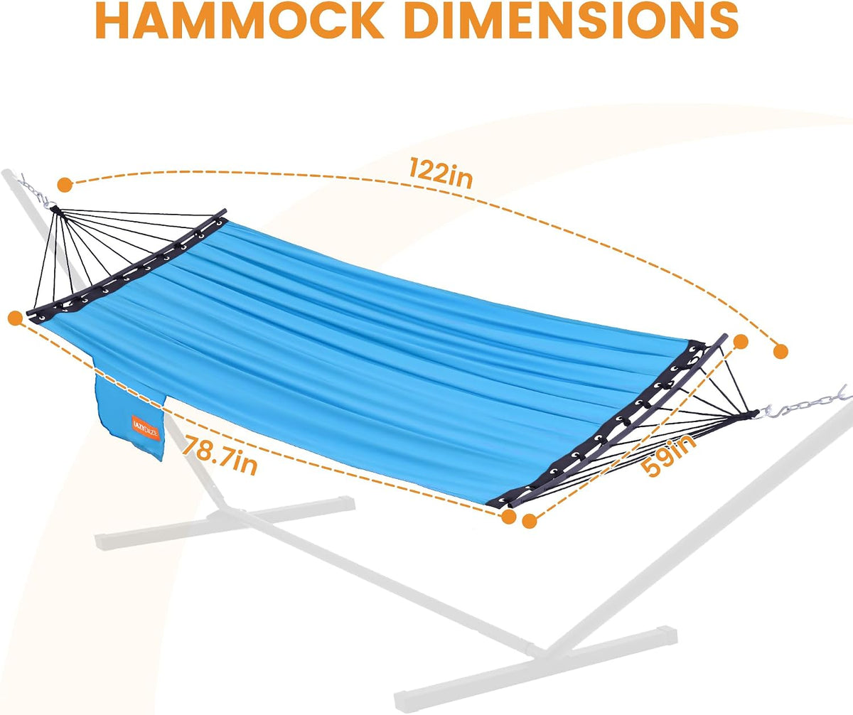 Lazy Daze Portable Camping Hammock with Curved Spreader Bar, Aqua