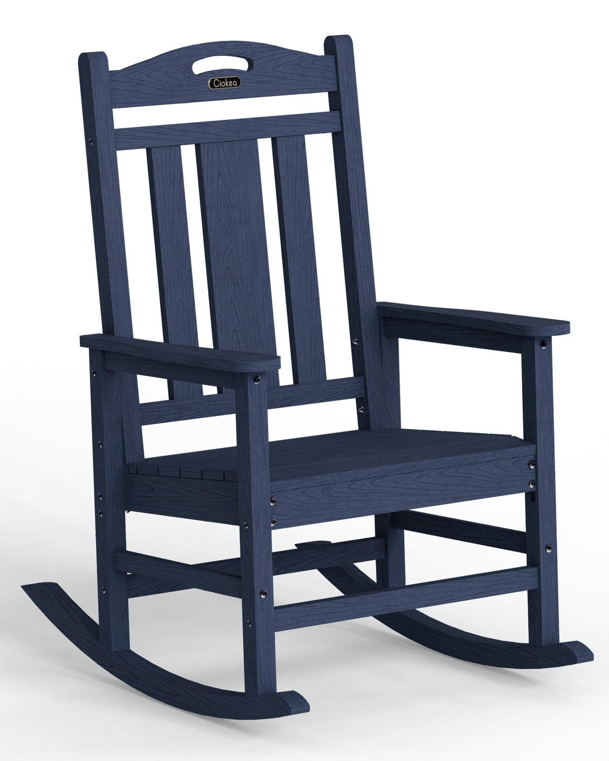 Ciokea Oversized Outdoor Rocking Chair, 380lbs Heavy-Duty Large Patio Rocker, Weather Resistant & Anti-Fade Porch Chair, High Back Cozy Rocking Chair for Outside, Fire Pit, Deck, Garden, Black
