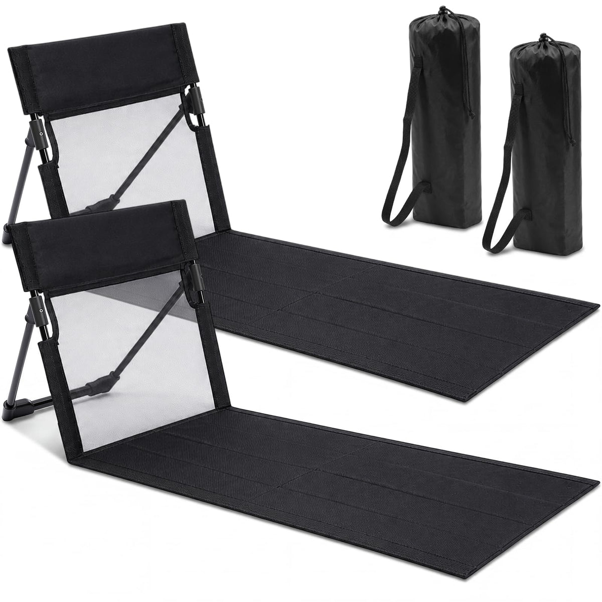 2 Pcs Foldable Beach Pool Chairs Portable Folding Adjustable Sun Chairs Poolside Seat for Edge of Pool for Beach Camping Picnic Lawn, 16 x 31 x 15.3 Inches, Sky Blue