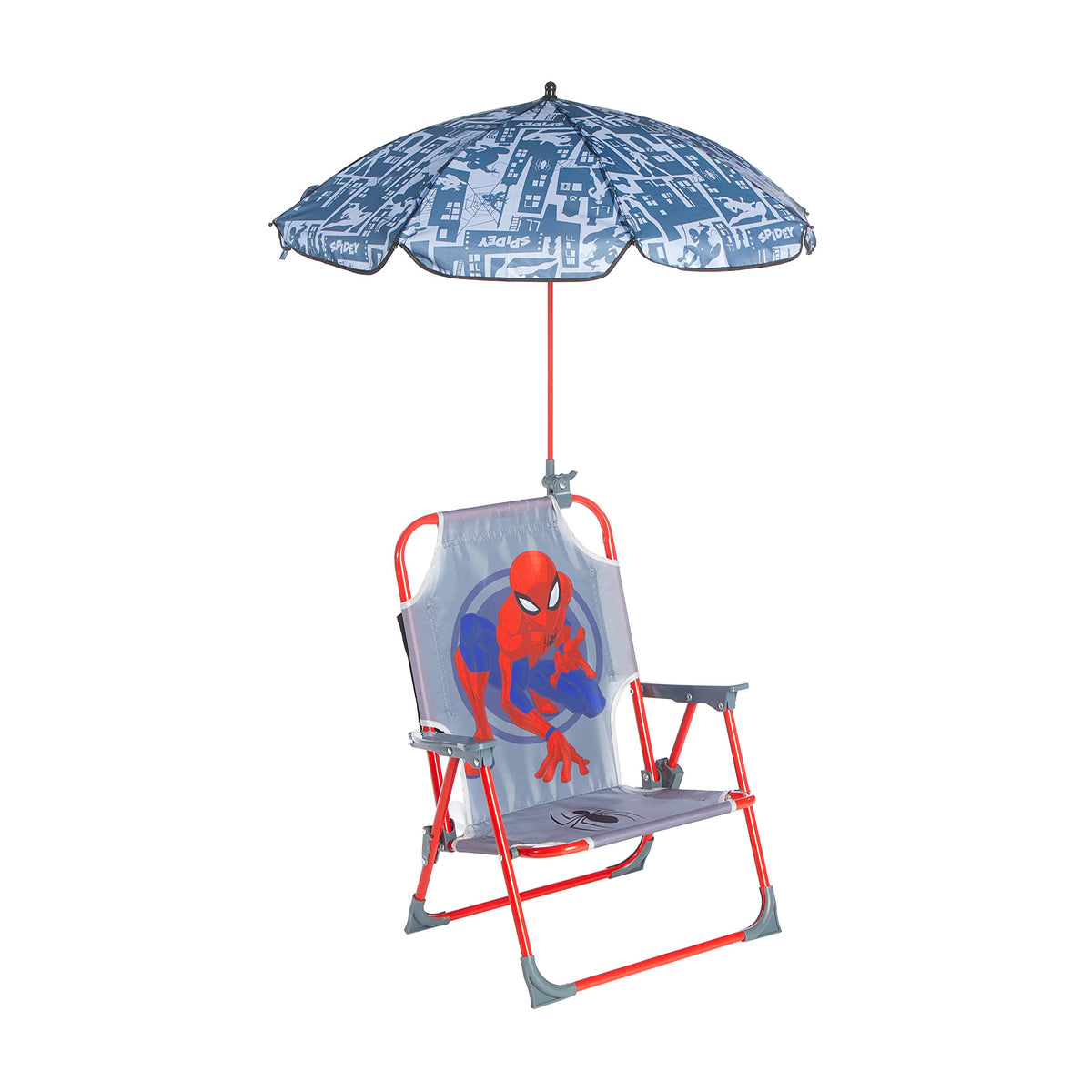 Sanrio Hello Kitty Kids Outdoor Folding Beach Chair with Umbrella,Portable Camp Chair for Ages 3+, Lightweight & Compact for Beach, Camping, and Backyard