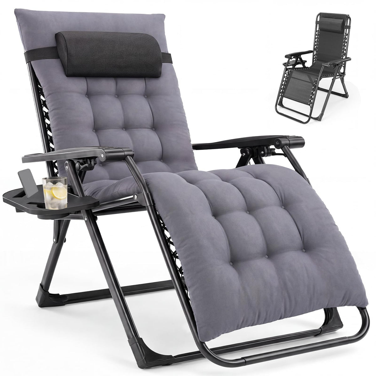 DUMOS Zero Gravity Chair, Lounge Chair Outdoor with Cup Holder