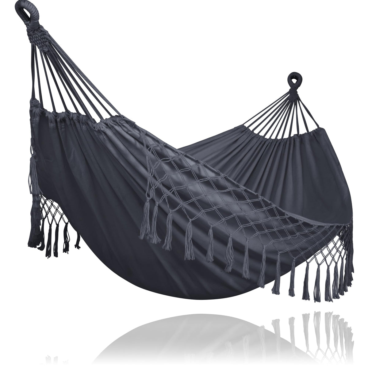 SUNCREAT Large Hammock for Tree, Outdoor Tree Fabric Hammock Only, Coffee Stripes