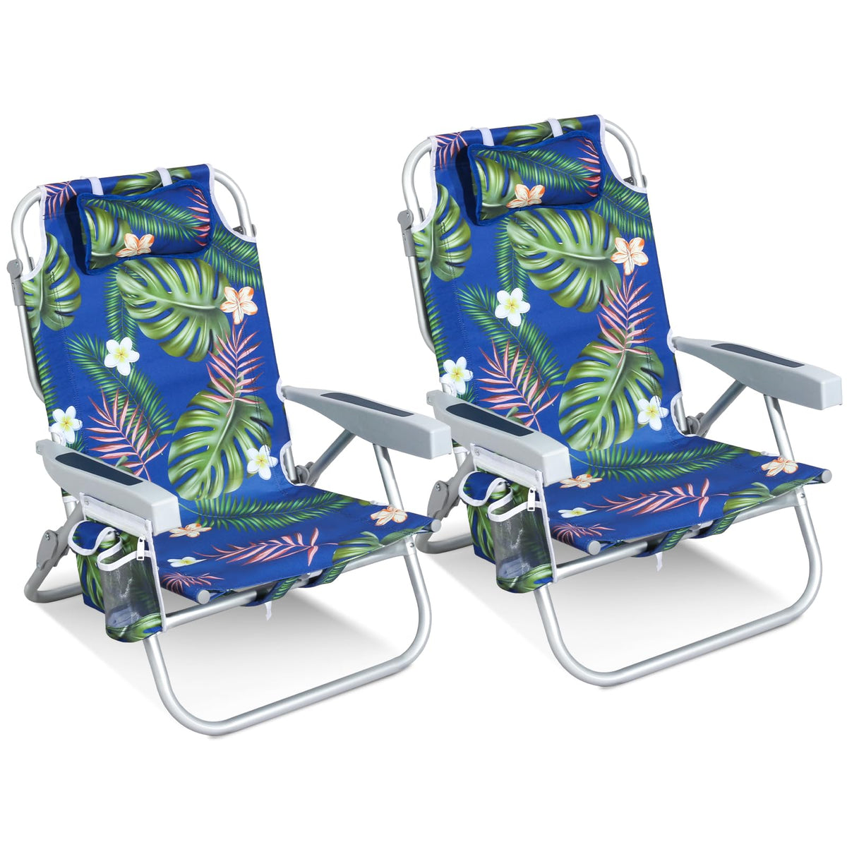 Low Beach Chair for Adults, Aluminum Backpack Beach Chair