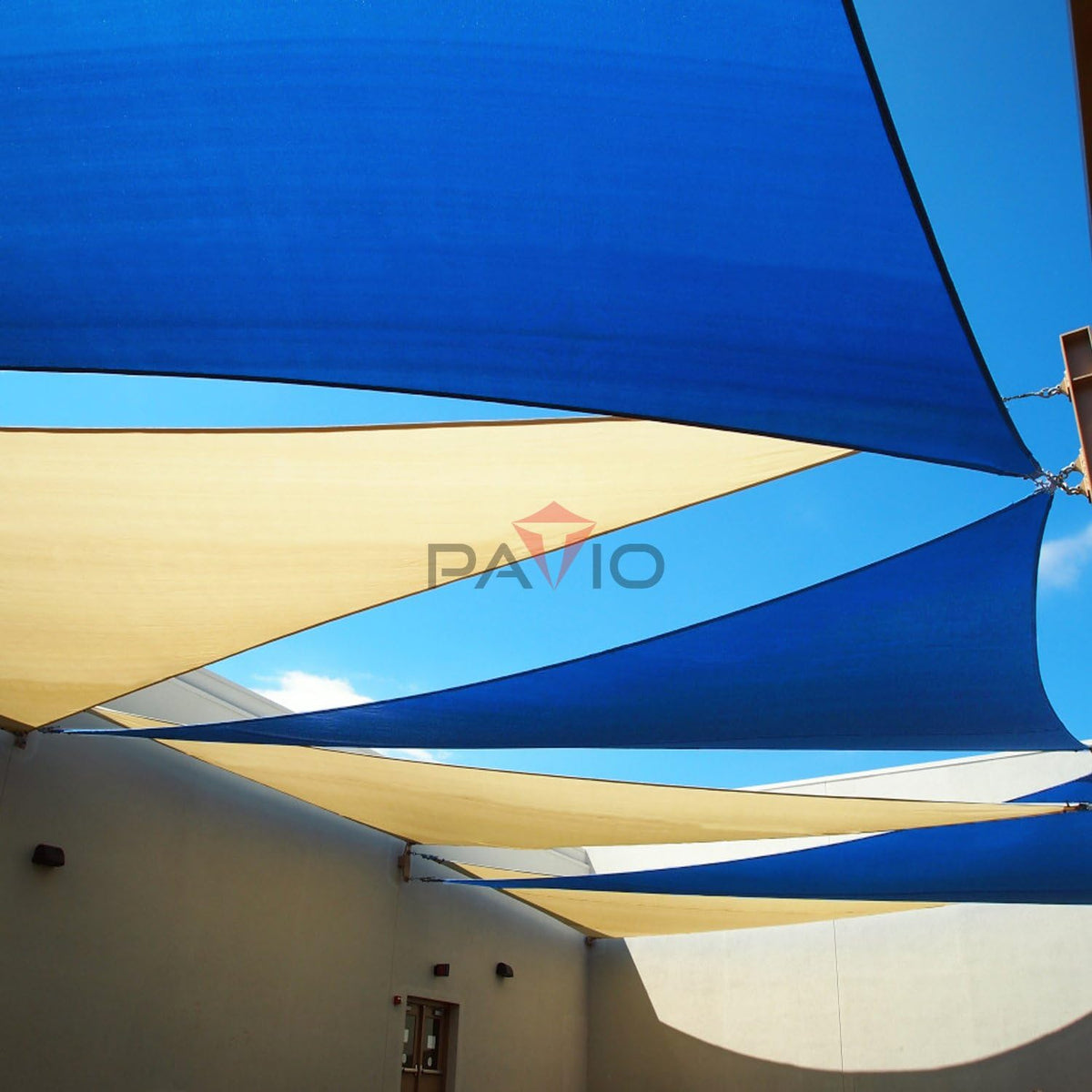 Patio Paradise 20' x 20' x 20' Sun Shade Sail Triangle Canopy Shade Cloth Fabric Sunlight Block Patio Pergola Cover HDPE Deck Awning for Outdoor Backyard Roof Shading, Blue
