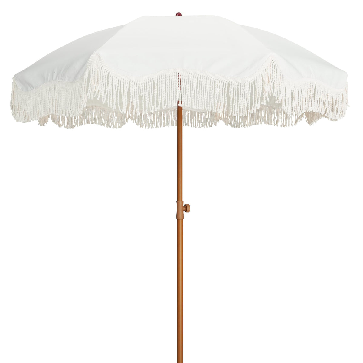 AMMSUN Boho Fringe Umbrella, 6.5ft Outdoor Umbrella with Tassel