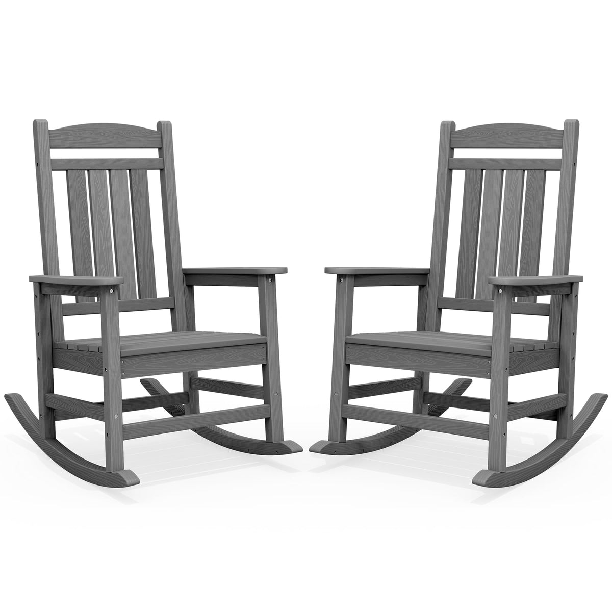 SERWALL Outdoor Rocking Chair Set of 2, Patio Rocking Chair, Brown