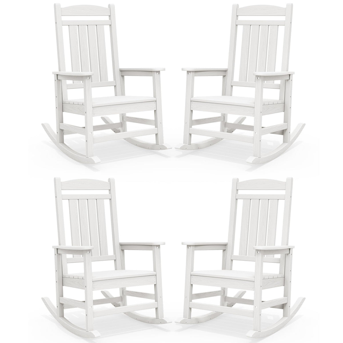 SERWALL Outdoor Rocking Chair Set of 2, Patio Rocking Chair, Brown