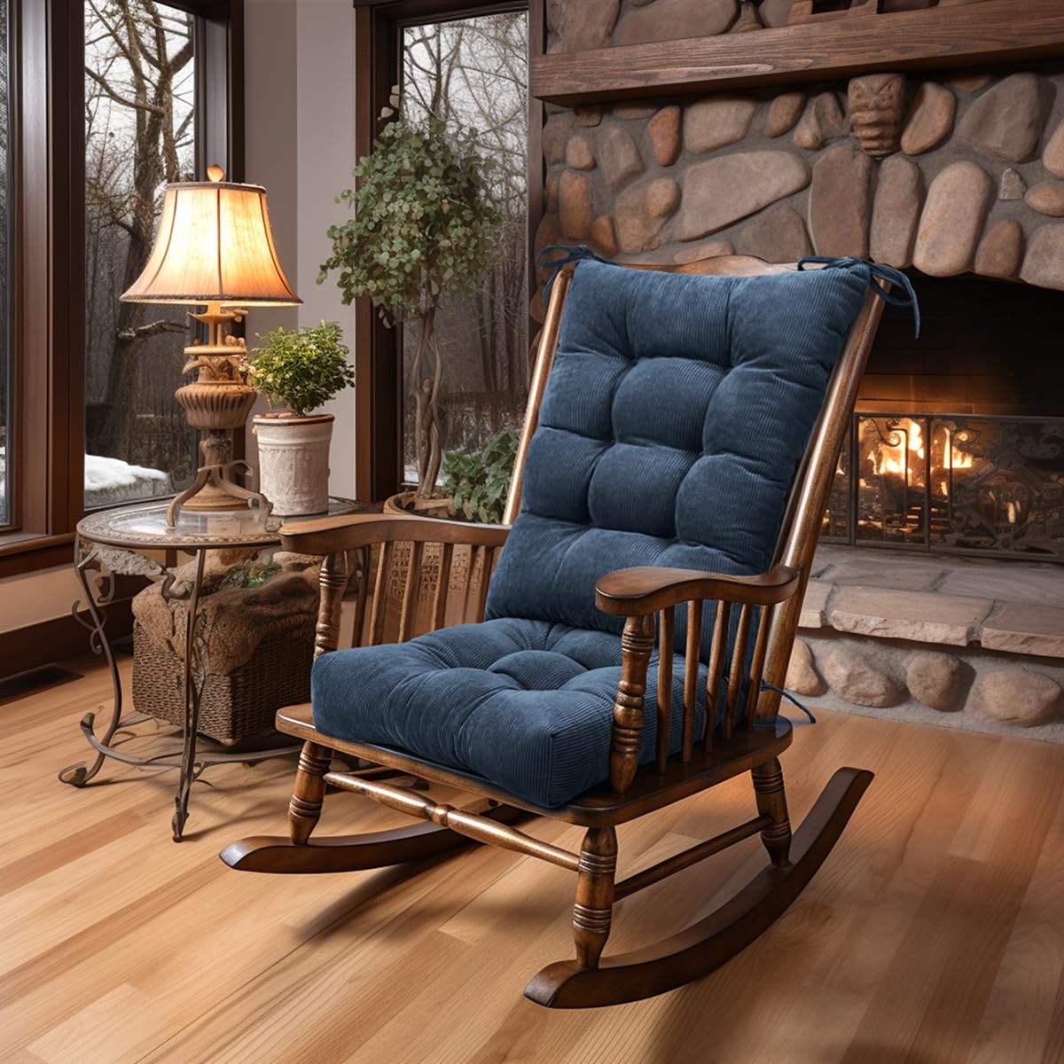 Lokex Rocking Chair Cushion, Tufted Indoor Rocking Chair Pads, 21x17/17x17
