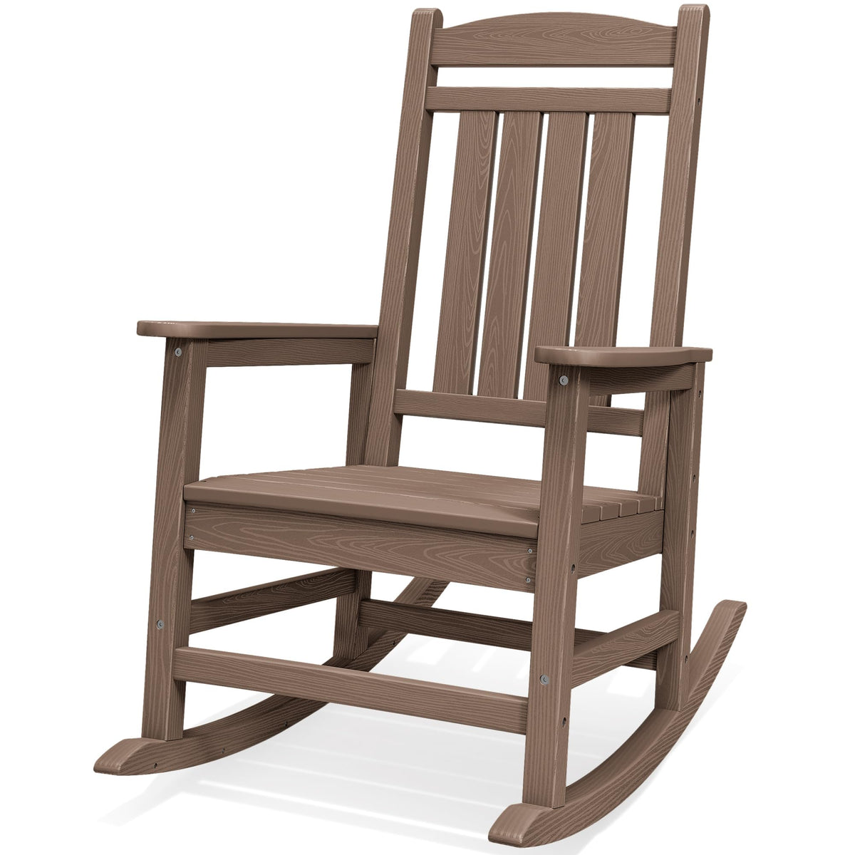 SERWALL Outdoor Rocking Chair Set of 2, Patio Rocking Chair, Brown