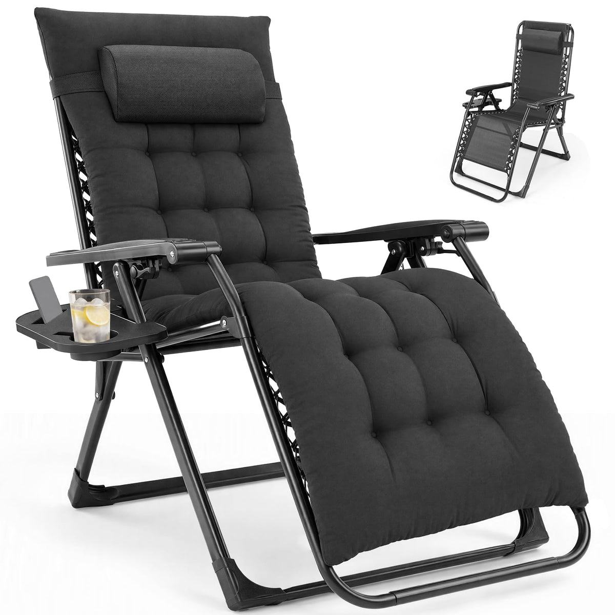 DUMOS Zero Gravity Chair, Lounge Chair Outdoor with Cup Holder