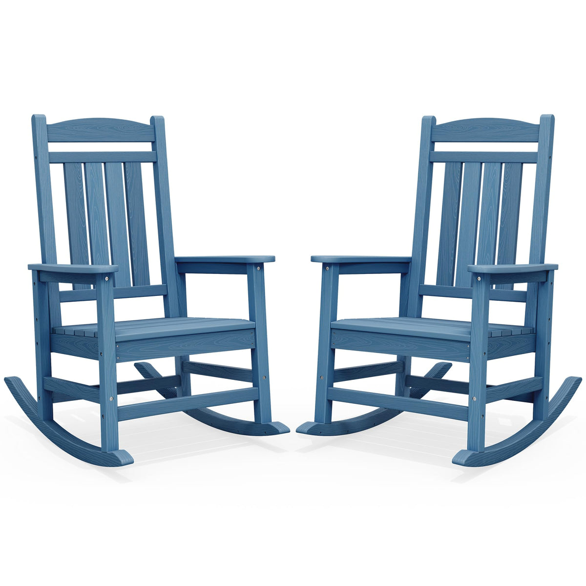 SERWALL Outdoor Rocking Chair Set of 2, Patio Rocking Chair, Brown